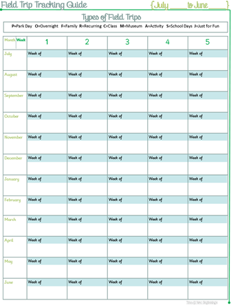 field trip tracking july to june TDHP 6.1.2013