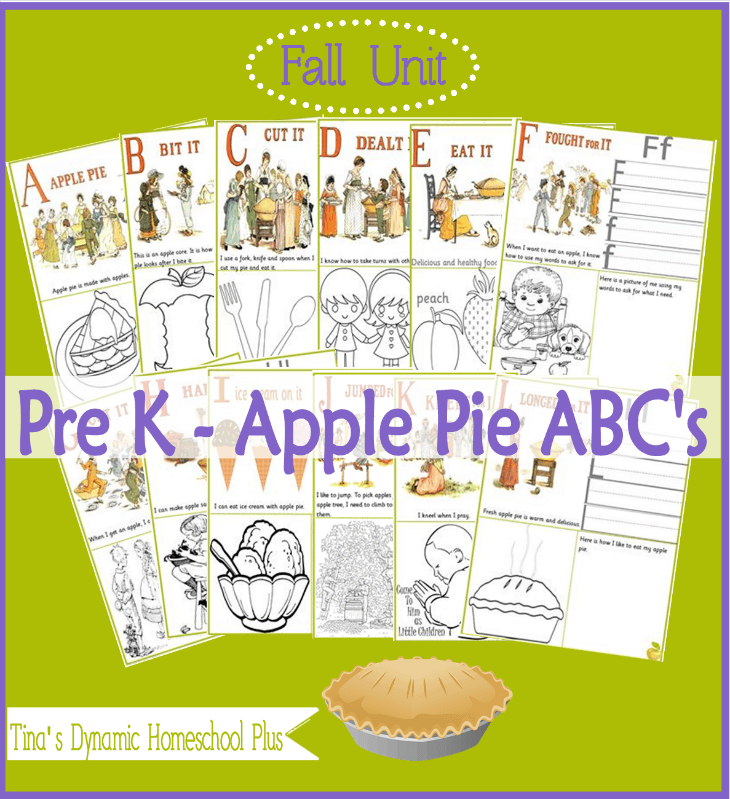 Apple Pie Alphabet and Free Apple Unit Study With Lapbook @ Tina's Dynamic Homeschool Plus