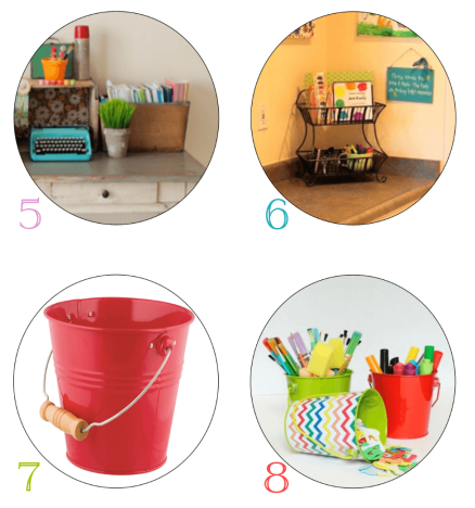 Baskets Bins and Buckets for Homeschool Storage 2