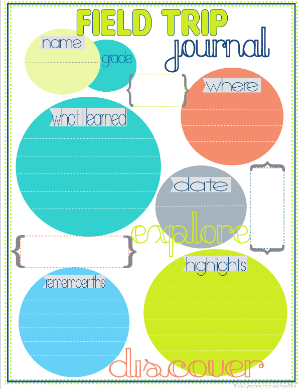 field trip journal printable