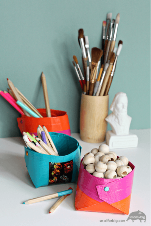 DIY Homeschool Organizing With Duct Tape