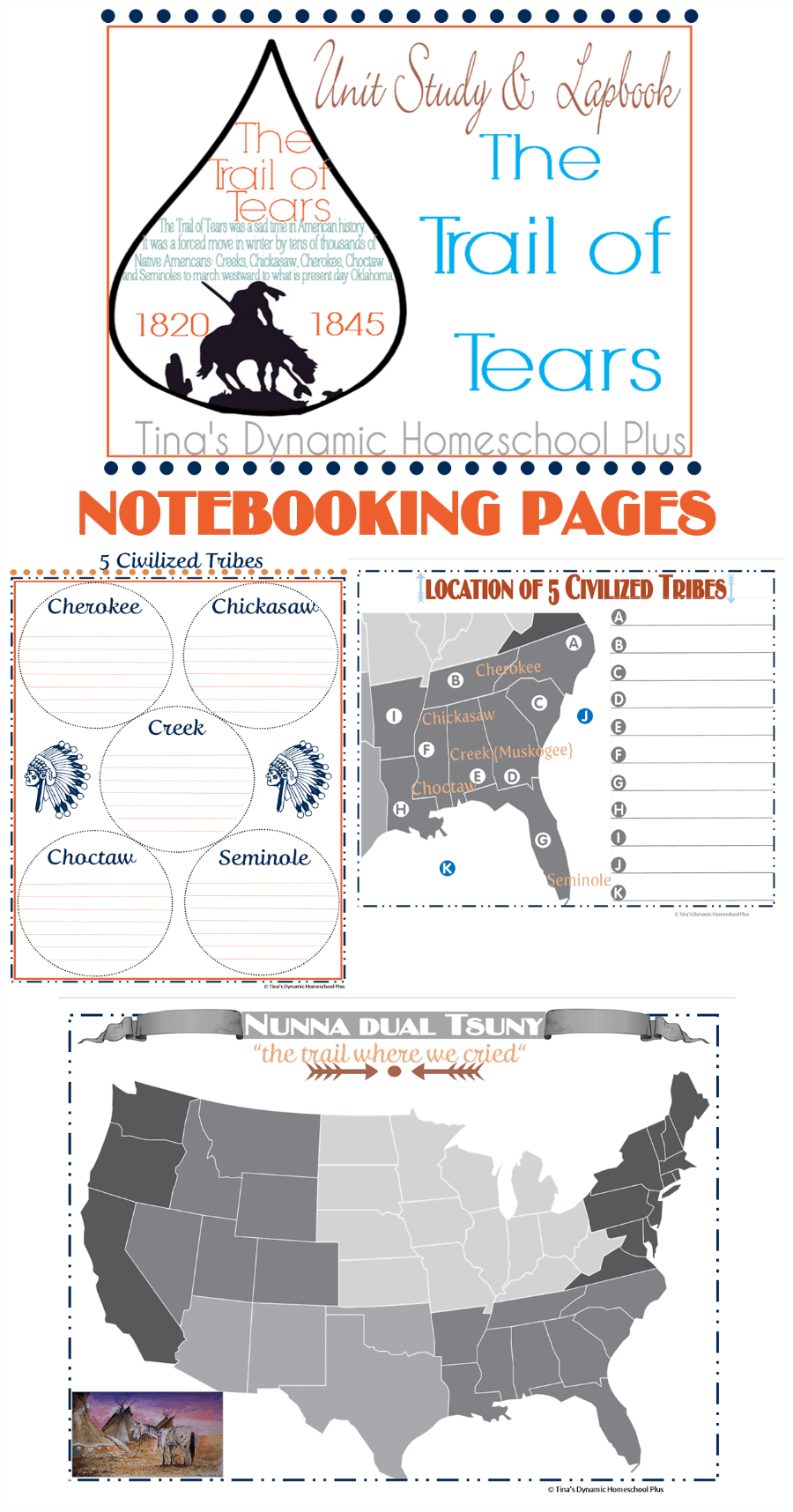 Trail of Tears Notebooking Pages 