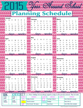 2015 Year Around Planning Schedule  Pink Smudge Luv