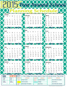2015 Year Around Planning Schedule