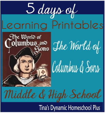 5 Days Of Learning Printables About the World of Columbus and Sons-1
