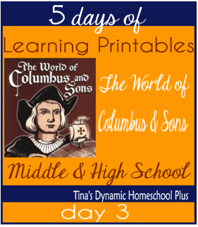 5 Days Of Learning Printables About the World of Columbus and Sons day 3