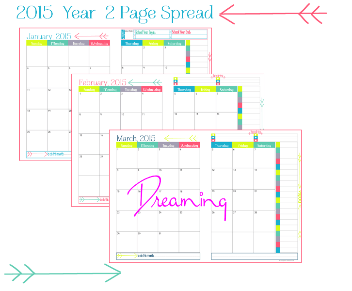 Physical year 2015 Dreaming Calendar | Tina's Dynamic Homeschool Plus