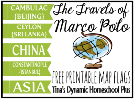 Free Printable Map Flags Marco Polo @ Tina's Dynamic Homeschool Plus