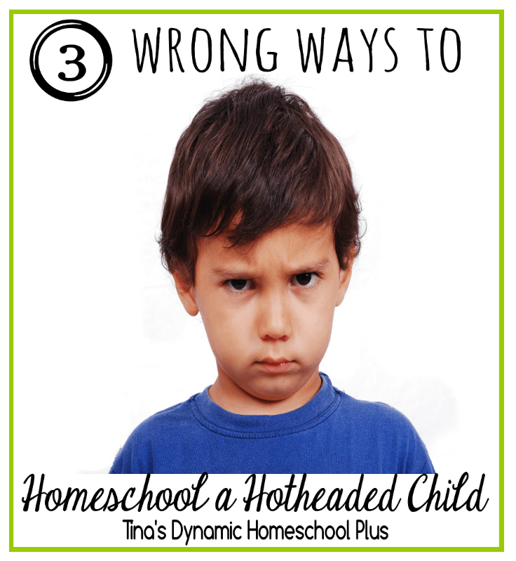 3 Wrong Ways to Homeschool a Hotheaded Child @ Tina's Dynamic Homeschool Plus