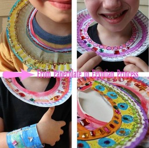 from paperplate to egyptian necklace