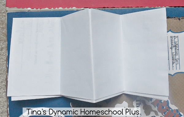 2. Fold the worksheet in half longways @ Tina's Dynamic Homeschool Plus