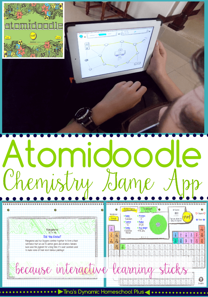 Atomidoodle Chemistry Game App @ Tina's Dynamic Homeschool Plus