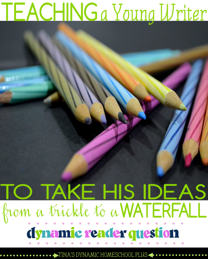 Homeschool Tips for Teaching a Young Writer to Take His Ideas from a Trickle to a Waterfall @ Tina's Dynamic Homeschool Plus