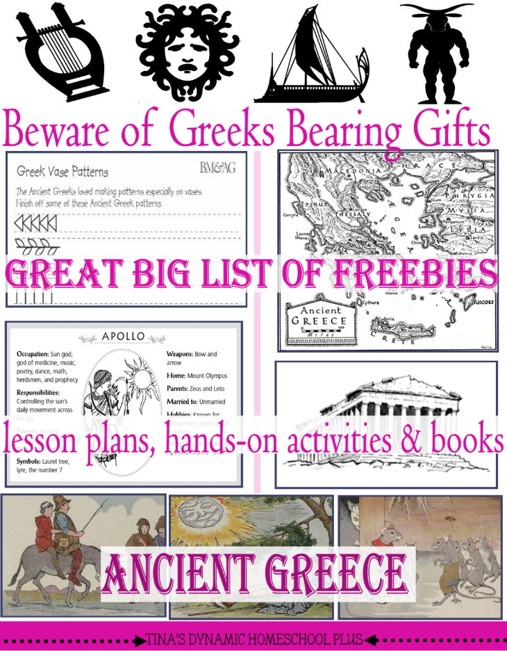 Ancient Greece Big List of Freebies, Hands-On Ideas and Resources @ Tina's Dynamic Homeschool Plus