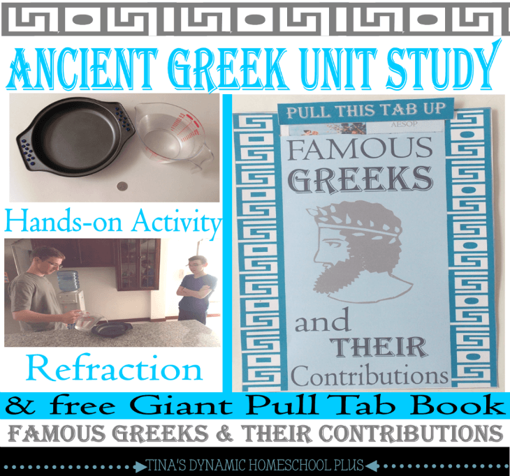 Ancient Greece Unit Study refraction activity and Ancient Greeks Pull Tab book @ Tina's Dynamic Homeschool Plus