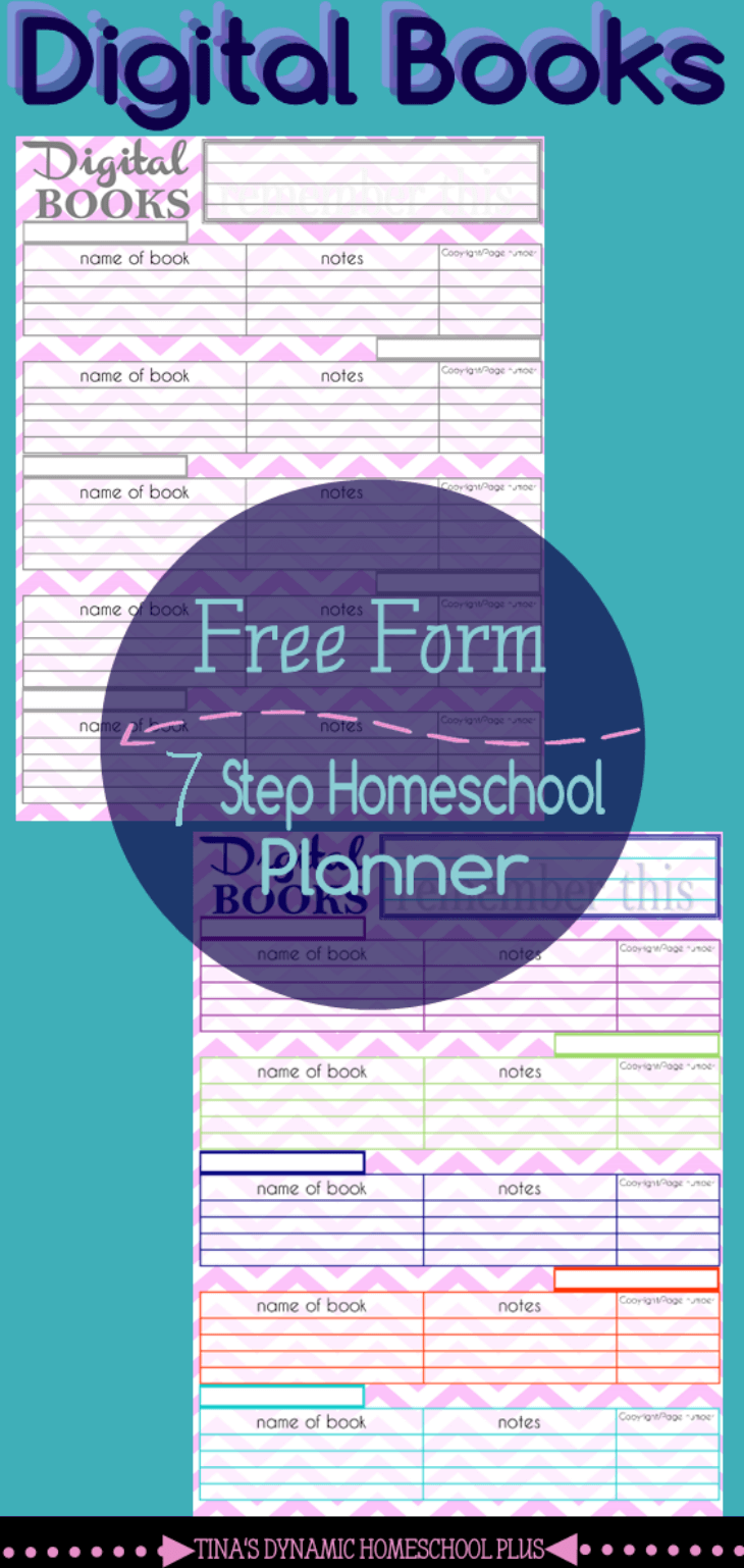 Digital Books List - 7 Step Free Homeschool Planner @ Tina's Dynamic Homeschool Plus