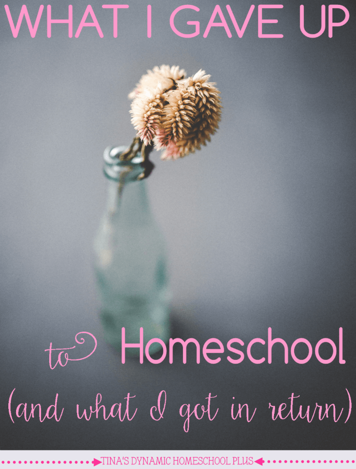 What I Gave Up to Homeschool (and what I got in return). @ Tina's Dynamic Homeschool Pl