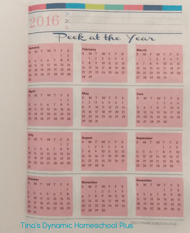 2016 Free Printable Calendar Page