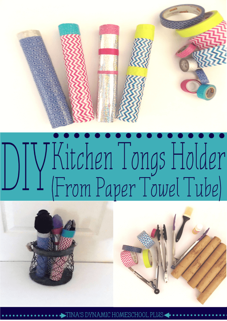 DIY Kitchen Tongs Holder (From Paper Towel Tube)