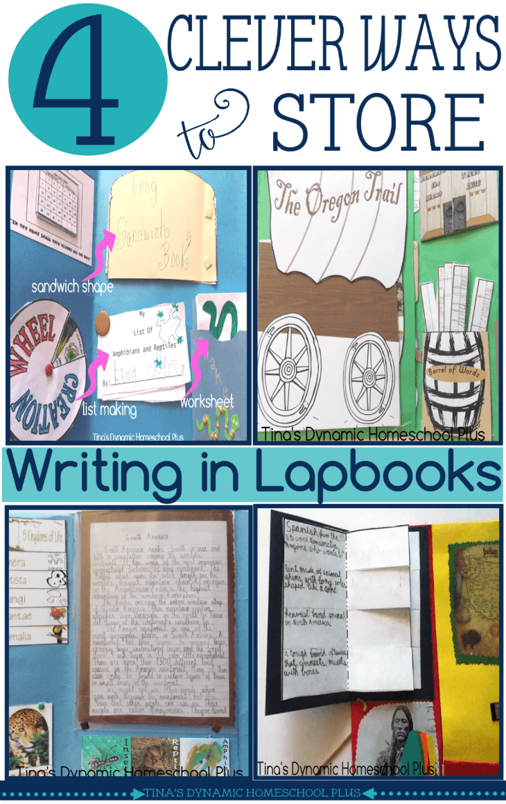 4 Clever Ways to Store Writing in Lapbooks @ Tina's Dynamic Homeschool Plus