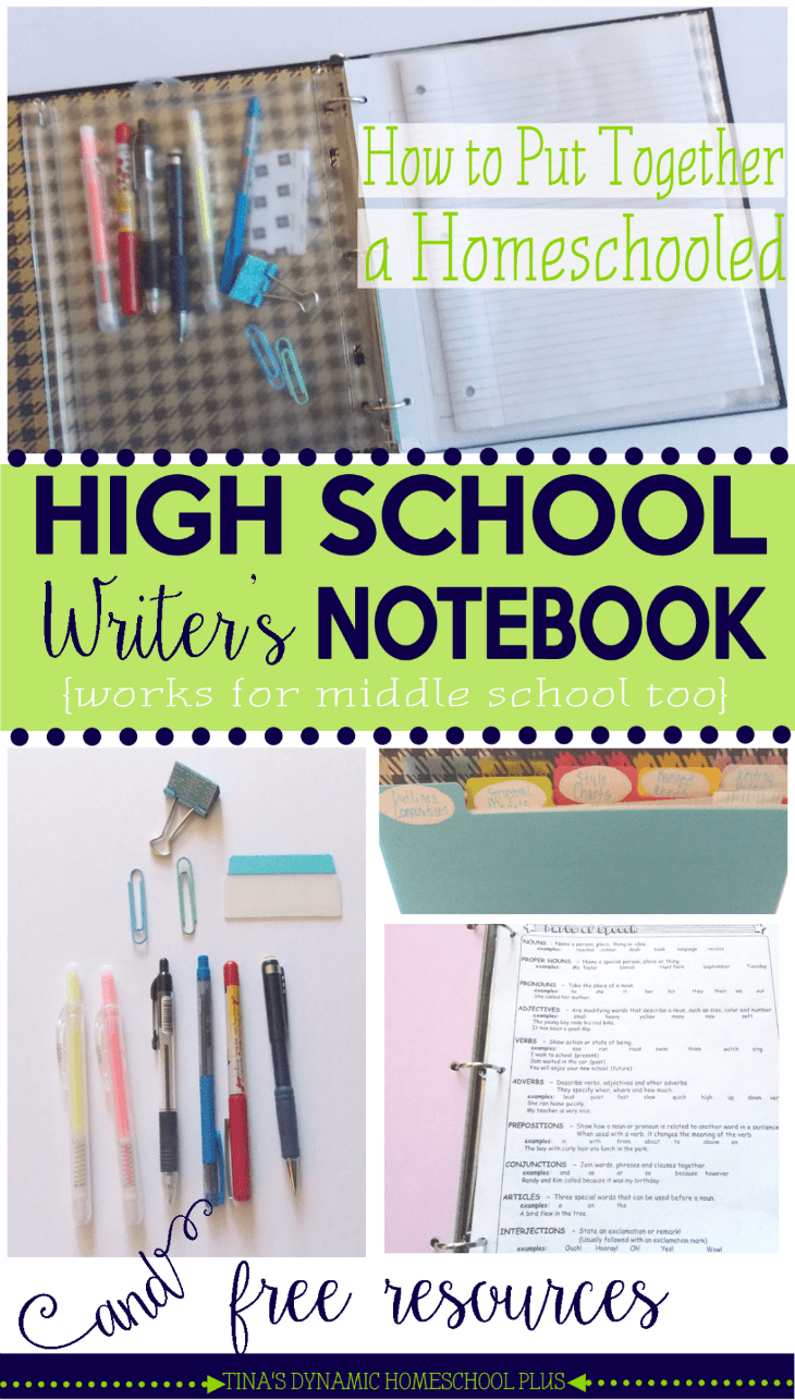 How to Put Together a Homeschooled High School Writer's Notebook and Free Resources