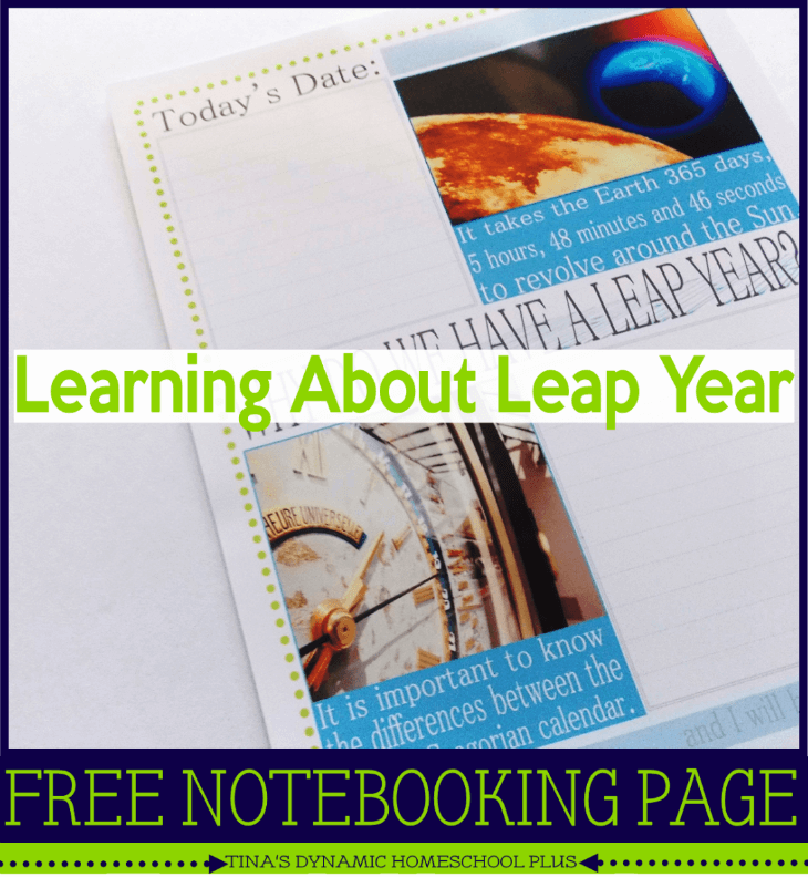 Learning about Leap Year free notebooking Page