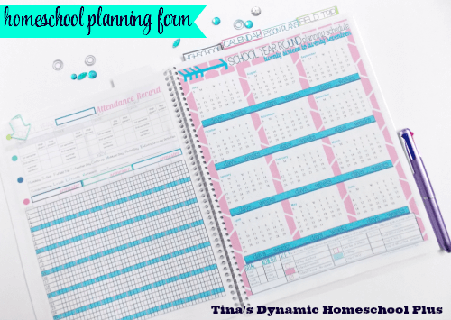 School Year Around Planning Form @ Tina's Dynamic Homeschool Plus
