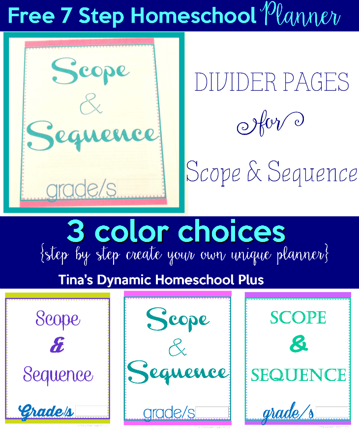 Scope and Sequence Divider Page