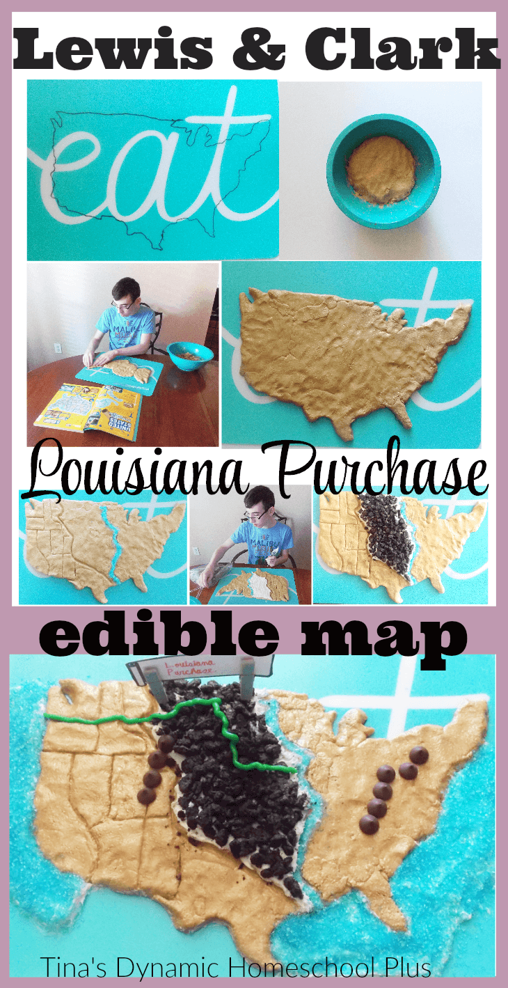 Lewis and Clark Louisiana Purchase Edible Map. A great visual to understand how vast it was. Grab the directions here @ Tina's Dynamic Homeschool Plus