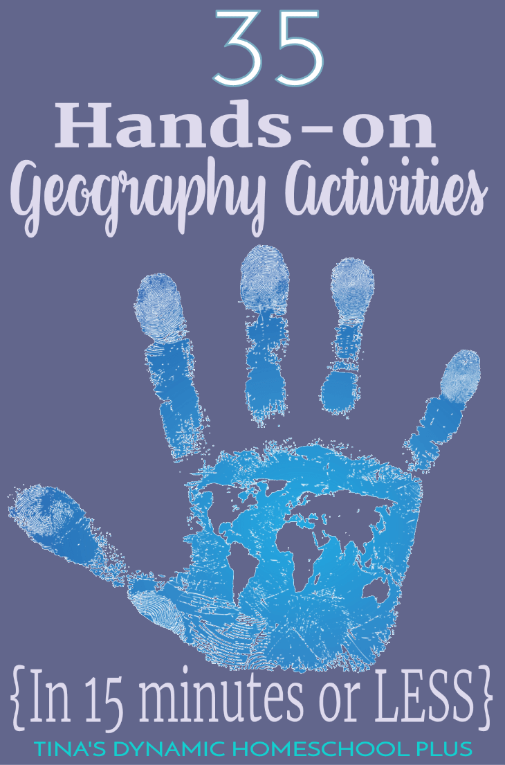 Whether you want to spend minimal time planning geography, you're preparing for a homeschool co-op or just need some quick hands-on geography activities, you'll love this round up of 35 hands-on geography activities to do in 15 minutes or less. Click here to get inspired!
