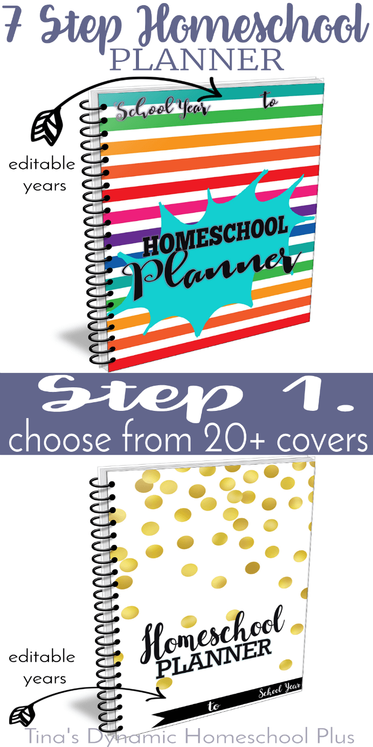 Grab these Splash and Sassy and Classy covers to begin building your UNIQUE 7 Step Homeschool Planner. Click here!