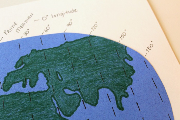 Marking Longitude and Latitude Map Lines @ Tina's Dynamic Homeschool Plus