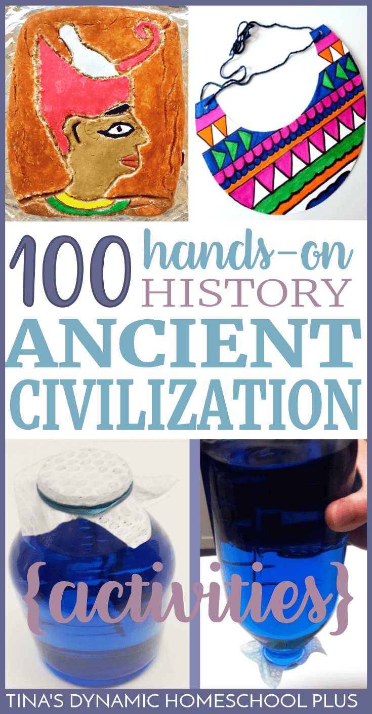 Learning about history shouldn't just be fun, but meaningful. And meaningful shouldn't mean stressed out for you as you plan Ancient Civilization hands-on projects. My standard for hands-on is always the same - EASY. Grab this AWESOME round up of over 100 Hands-on Activities for learning about Ancient Civilizations. Click here!