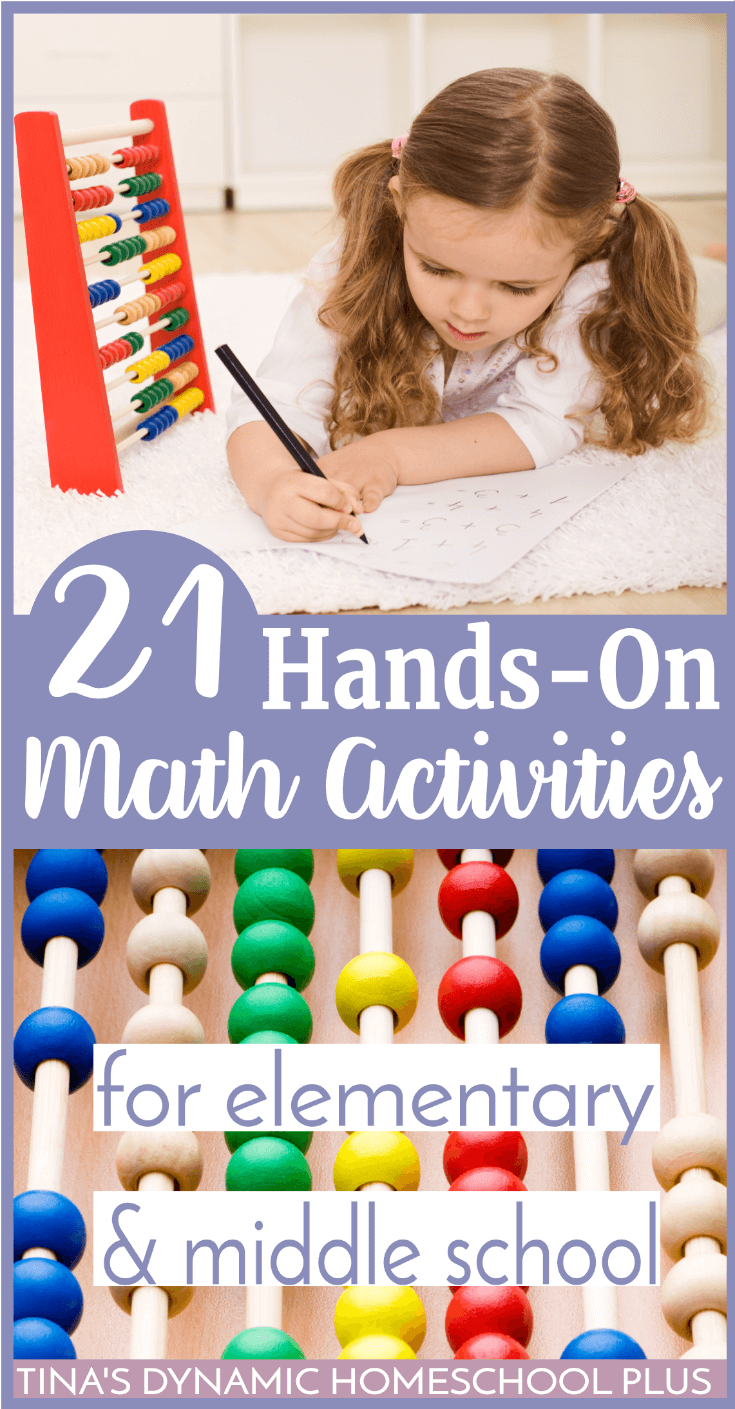 There are 21 math learning activities that are perfect for upper elementary and middle school homeschooled students, even if you're not math inclined yourself. CLICK HERE to grab an idea or two!
