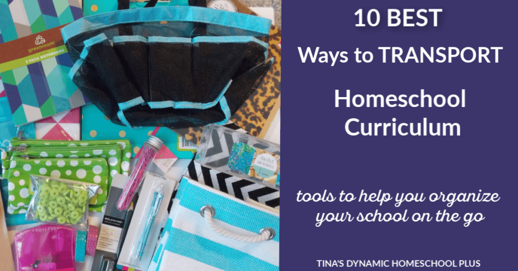 10 Best Ways to Transport Homeschool Curriculum. When learning on the go, grab one of these nifty tools for transporting homeschool curriculum @ Tina's Dynamic Homeschool Plus.