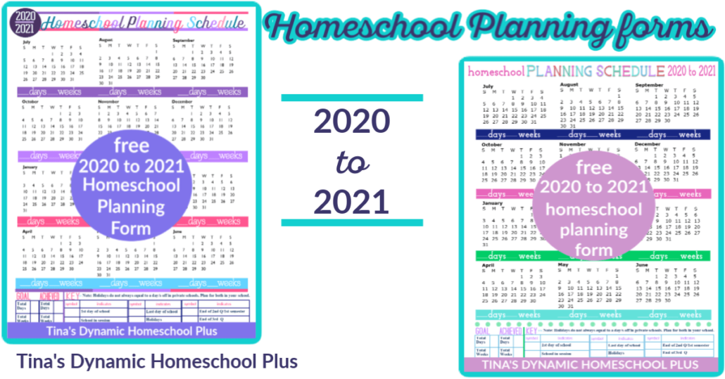 Free BEST Homeschool Planning Pages 2020 to 2021 at Tina's Dynamic Homeschool Plus