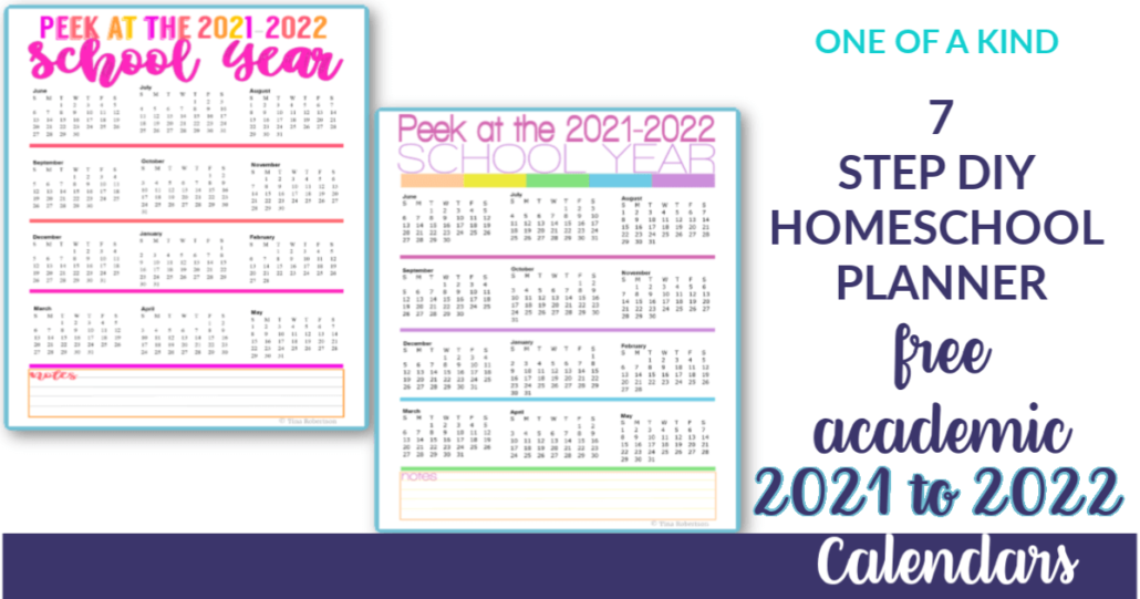 2021 to 2022 Free Academic Calendars for Your 7 Step Homeschool Planner. Begin building your planner today at Tina's Dynamic Homeschool Plus. You'll love these free academic homeschool year calendars. CLICK here to grab them! #homeschoolplanner #7stepdiyhomeschoolplanner #homeschool