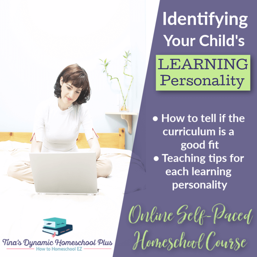 Identifying Your Homeschooled Child's Learning Personality Online Self Paced Course