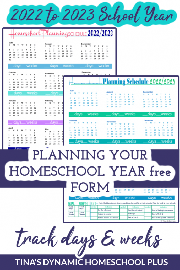 School Year 2022-2023 Homeschool Planning Schedules Beautiful Forms