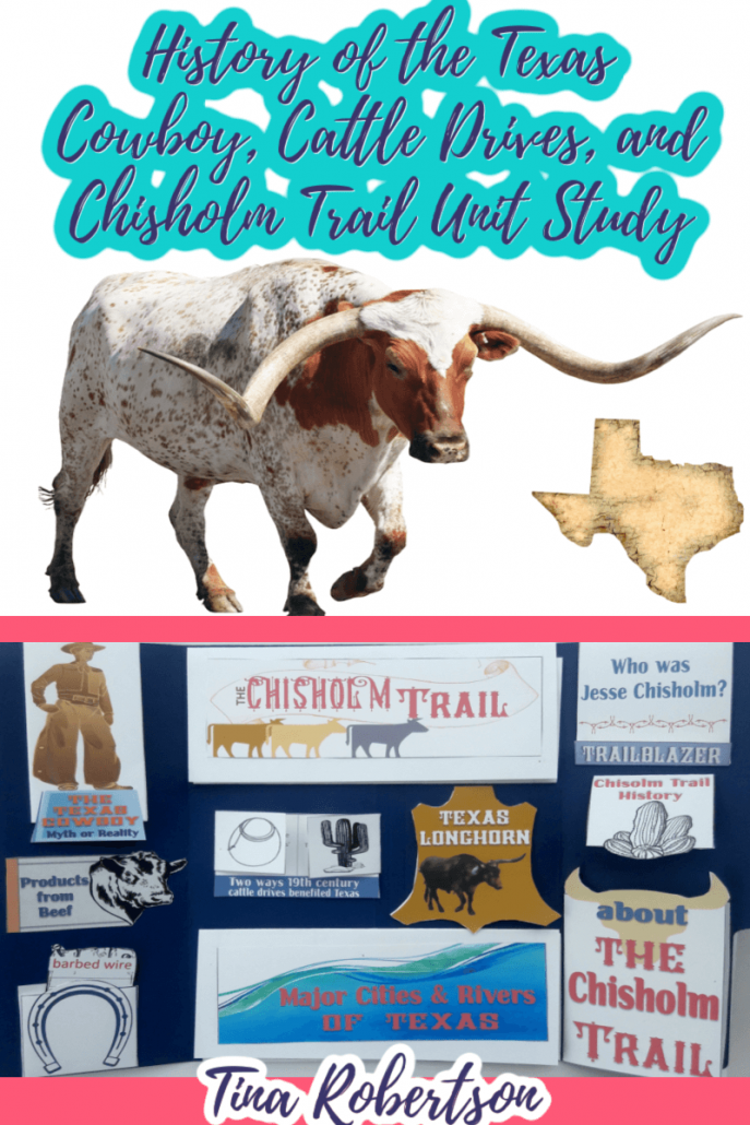 History of the Texas Cowboy, Cattle Drives, and Chisholm Trail Free Unit Study